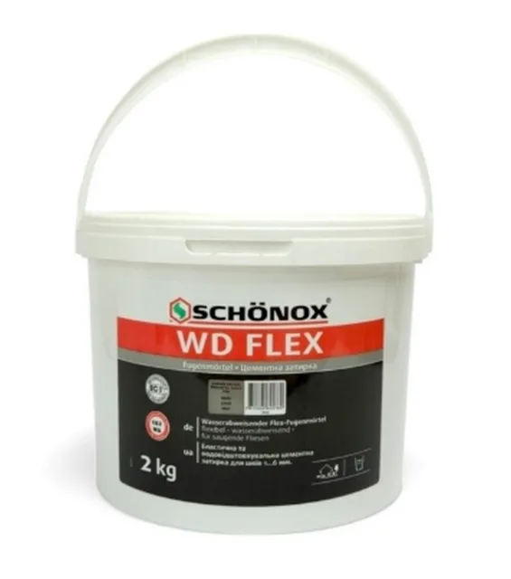 Затірка для плитки Sika Цементна Еластична SCHÖNOX WD Flex сріблясто-сіра, 2 кг